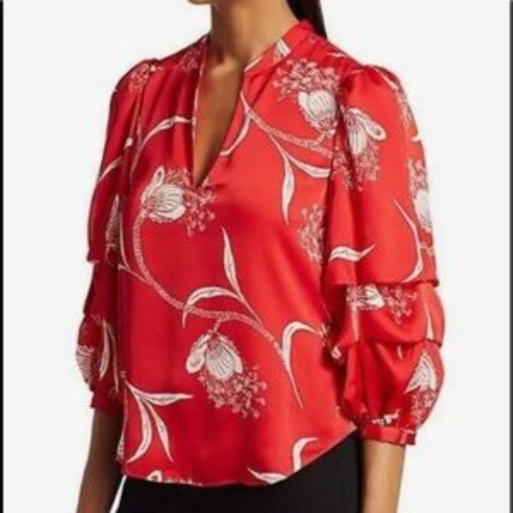 Joie Samyra Floral Puff-Sleeve Blouse